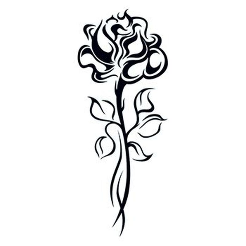 Collection of Tribal Rose with Stem Temporary Tattoo in a gallery layout
