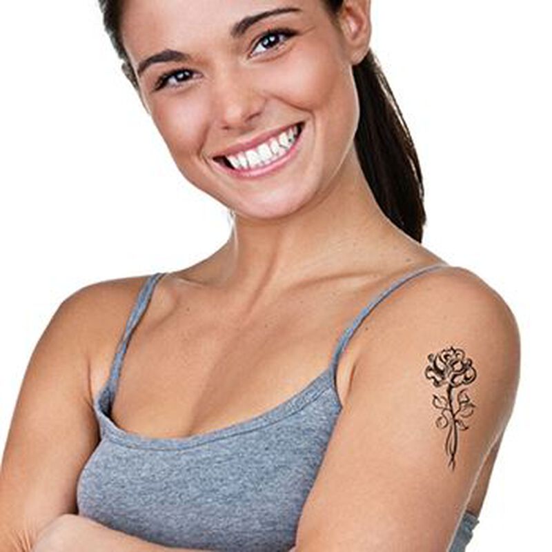 Collection of Tribal Rose with Stem Temporary Tattoo in a gallery layout