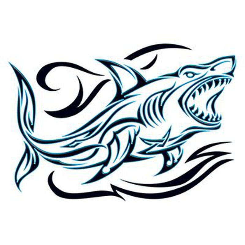 Collection of Tribal Shark Temporary Tattoo in a gallery layout