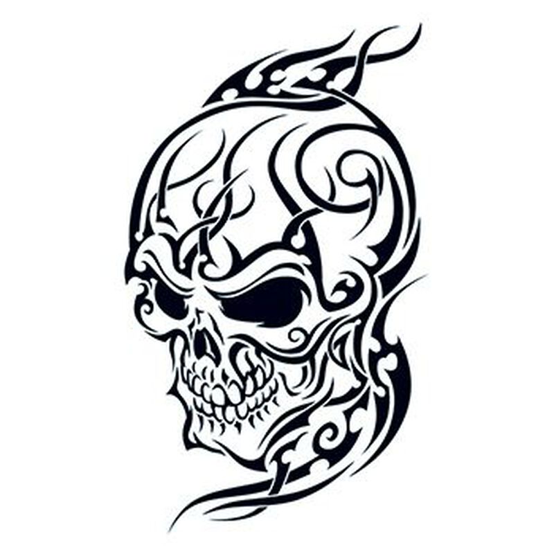 Collection of Tribal Skull Temporary Tattoo in a gallery layout