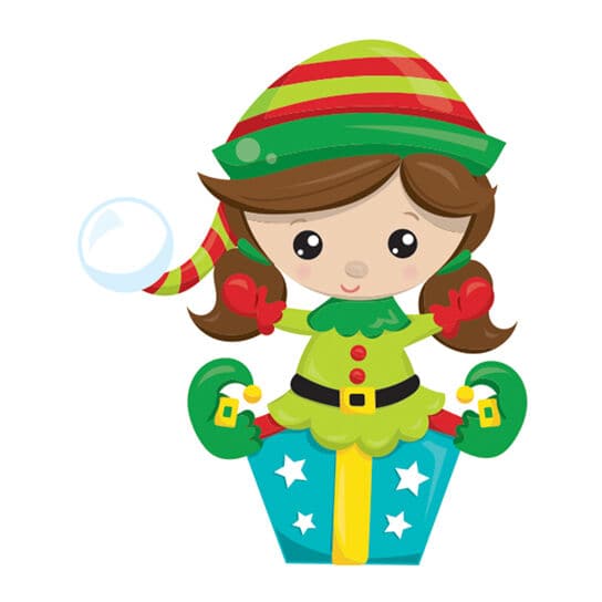 Collection of Winter Elf with Present Promotional Product Tattoo in a gallery layout