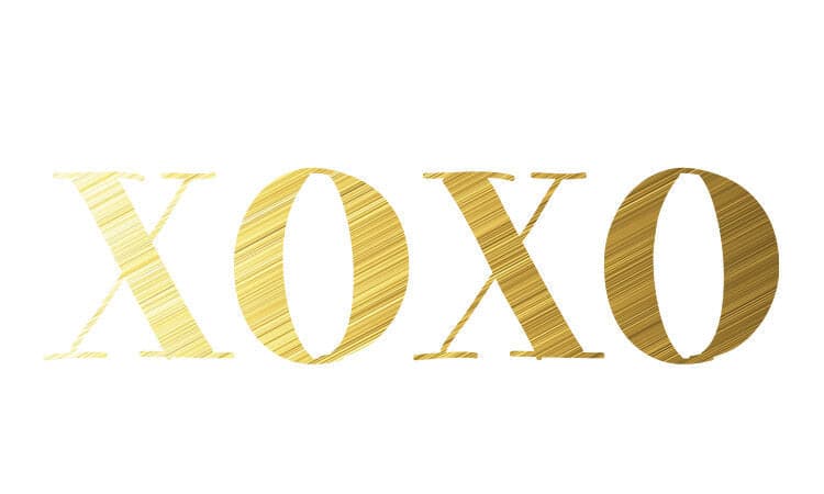 Collection of Metallic XOXO Promotional Product Tattoo in a gallery layout